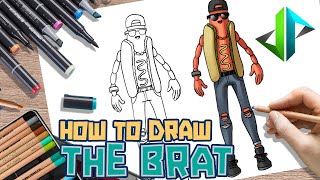 [DRAWPEDIA] HOW TO DRAW THE BRAT SKIN from FORTNITE - STEP BY STEP DRAWING TUTORIAL