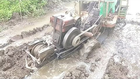 Xe công nông qua sông đường lây chở chuối cực kỳ khỏe