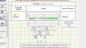 Ex: Solve a Linear Inequality in One Variable (ax+b less than cx+d) Reverse