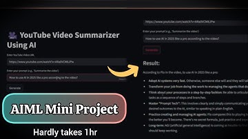 Build a YouTube Video Summarizer with Gemini | AIML Mini Project