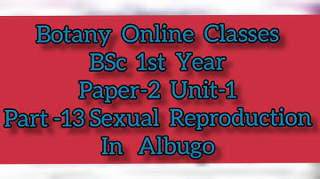 Botany BSc 1st Year Paper-2 Unit-1 Part-13 Sexual Reproduction in Albugo