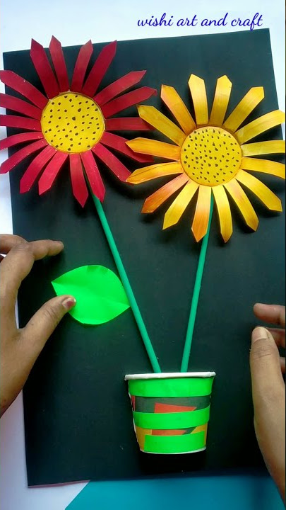 How to Make an Easy Tissue Paper Sunflower Craft • Kids Activities