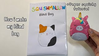 TUTORIAL HOW TO MAKE SQUISHMALLOW BLIND BAG + PAPER SQUISHY | easy tutorial | asmr opening✨