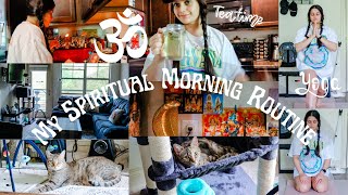 My Spiritual Morning Routine - A unique realistic look (cleaning, skincare, yoga, tea, Hindu mantra)
