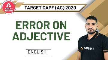 UPSC CAPF AC 2020 | English | Error On Adjective