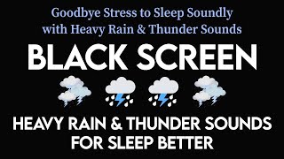 Goodbye Stress to Sleep Soundly with Heavy Rain \& Thunder Sounds・Relax, Deep Focus Black Screen