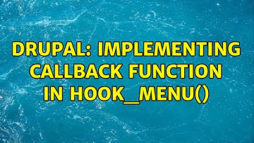Drupal: Implementing callback function in hook_menu()
