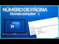 Número de página a partir da introdução ou objetivos + Número de página personalizado no WORD