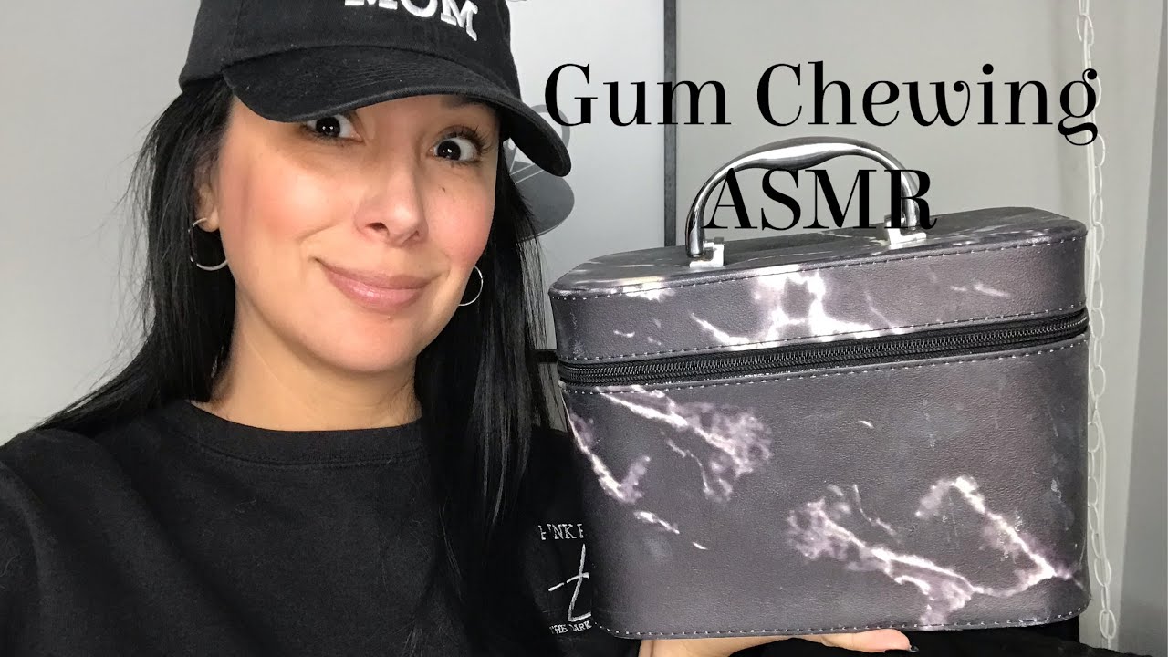 Gum Chewing ASMR: GRWM simple makeup application
