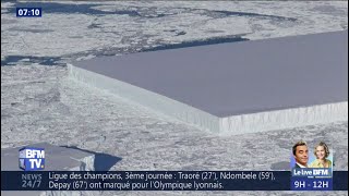 Cette image étonnante d'un iceberg parfaitement rectangulaire flottant dans l’Antarctique