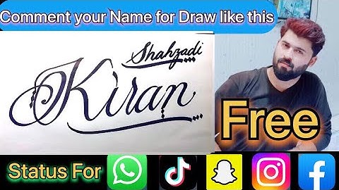 Kiran Shahzadi Name Signature Calligraphy Status | How to Cursive write with cut Marker #kiran