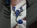 Модная бижутерия 2022/23 - брошь "Скорпион" (синяя).
