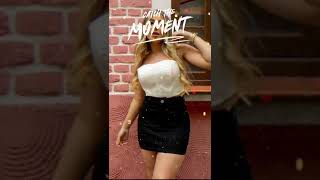 Saia Jeans Preta Com Elastano