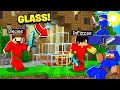 Minecraft Treasure Wars But We Can Only Defend With Glass