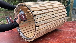 Woodworking Idea Unique And Innovative // Build A Unique And Sturdy Outdoor Furniture Set