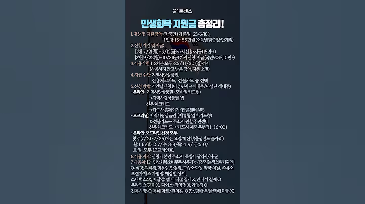 민생회복 지원금 전국민 일괄 지급, 민생회복 소비쿠폰 신청·사용처 총정리