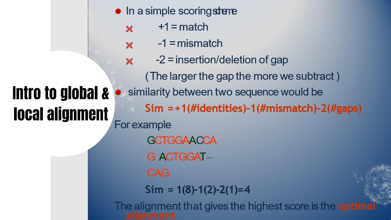 Introduction to Global & Local Alignment(2)| Explained| Computational ...