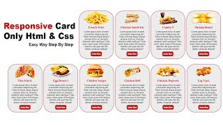 Css Flexbox Responsive Cards | Css Div Contianer | Html Css Cards | Amazing Food Cards