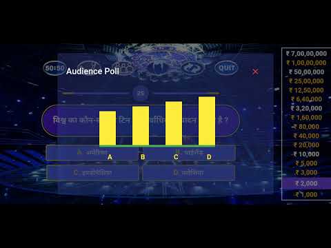 KBC-quizspel in Hindi Engels
