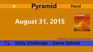 Microsoft Solitaire Collection | Pyramid Hard - August 31, 2015 | Daily Challenges