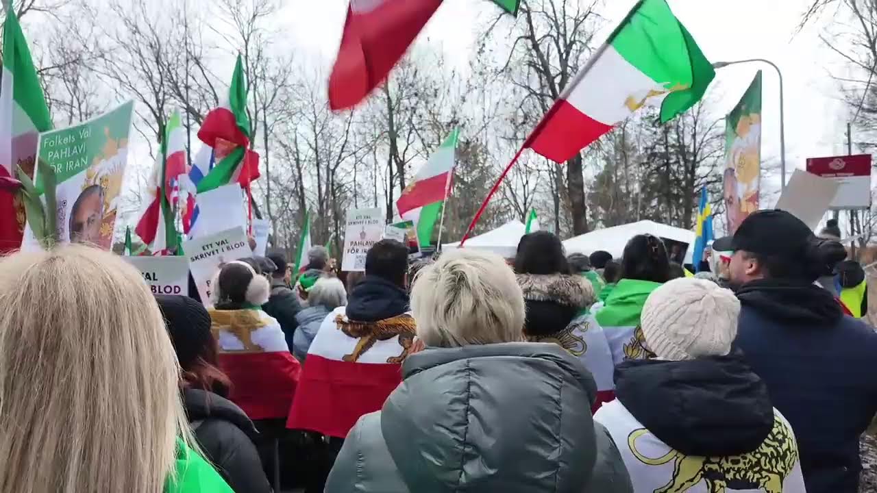Manifestation utanför Irans ambassad i Stockholm