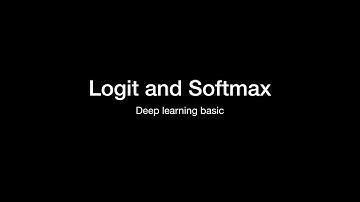logit and softmax in deep learning