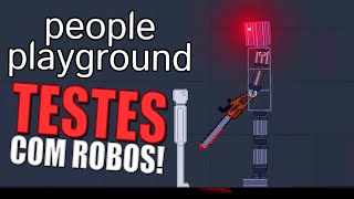 Testando os robôs em duelos no People Playground (Boneworks 2d)
