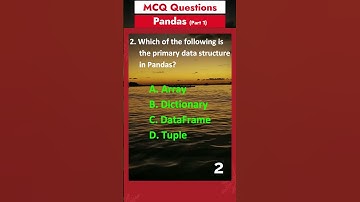 Part 1 - Pandas MCQ Questions | Data Science MCQ Questions | Interview Questions | Python Library