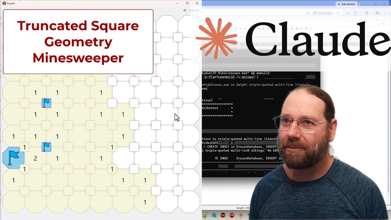 Crazy Minesweeper Live Coding with Claude Code - #Delphi 273 - YouTube