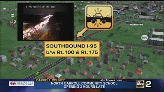 Crash fuel spill on I-95 in Howard County causes delays