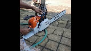 STIHL MS 382 / jangan ditiru !!! tes cara hidupkan mesin baru stihl