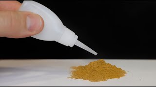 Magic liquid + magic powder / Chemical reaction of CA glue and sawdust [Woodworking tips]