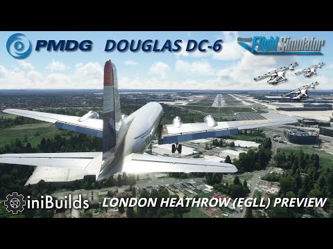 Visiting the iniBuilds London Heathrow Airport from Amsterdam | PMDG DC6 | MSFS