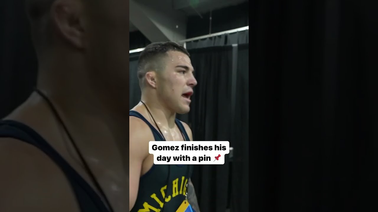 Michigan S Austin Gomez Finished His First Day Of NCAA With A Pin Over Wyoming Gabe Willochell