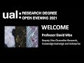 Ual research degree open evening 14 10 2021 recording