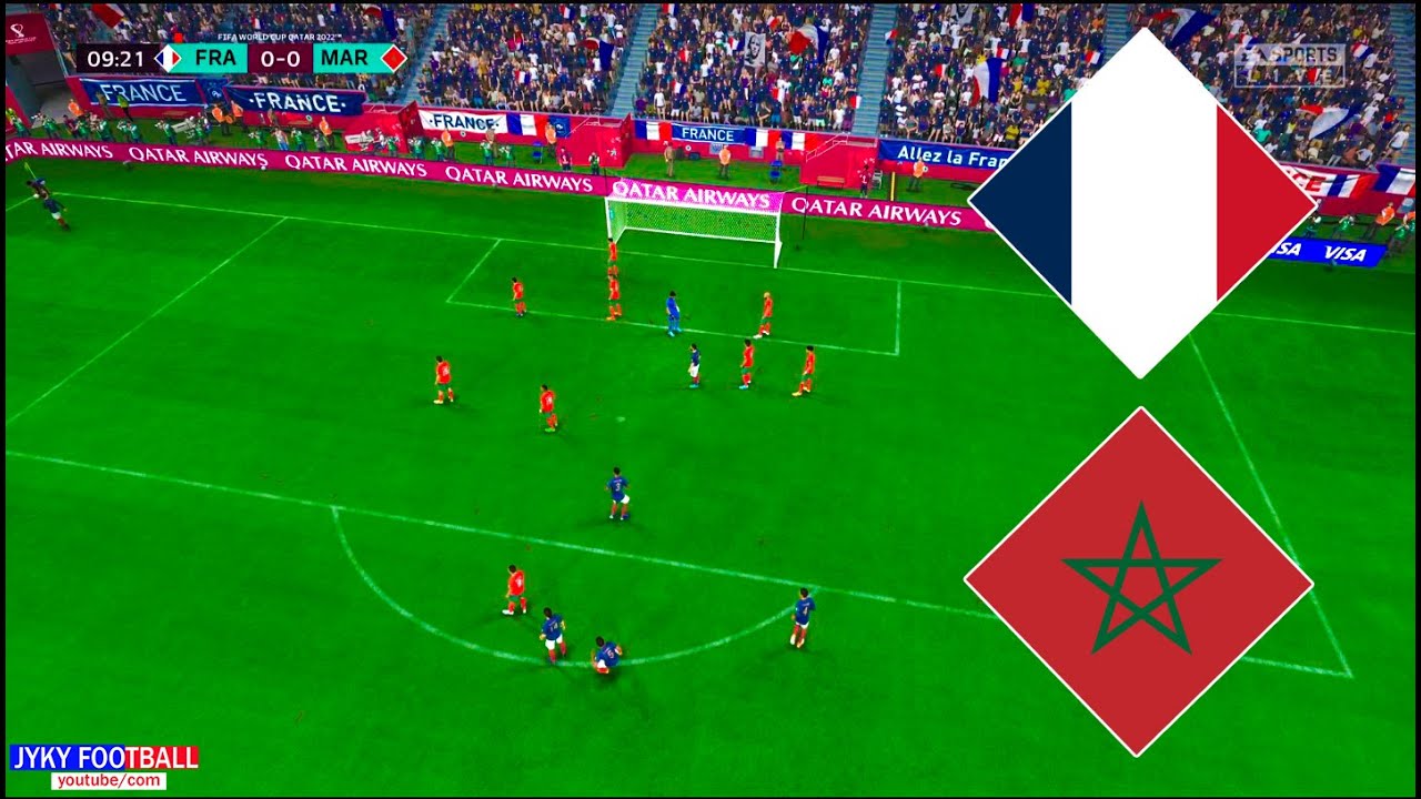 FIFA 23 - FRANCE vs MOROCCO - SEMI FINAL FIFA WORLD CUP 2022 QATAR - Full Match All Goals - Gameplay