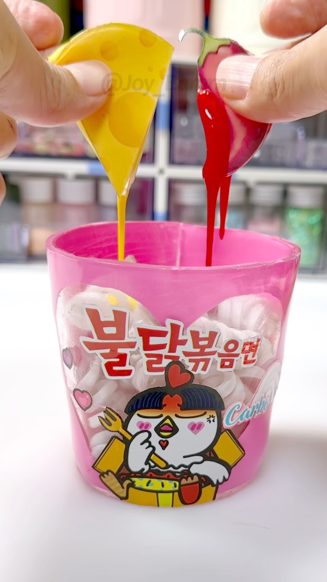 ?Buldak Carbonara Ramen Squishy DIY with Nano Tape! #실리콘테이프