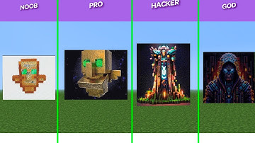 Pixel Art (NOOB vs PRO vs HACKER vs GOD) Totem in Minecraft!