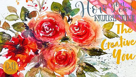 Roses and Neurographic Art to Relax and release Your Creativity | Loose Watercolor Floral Bouquet