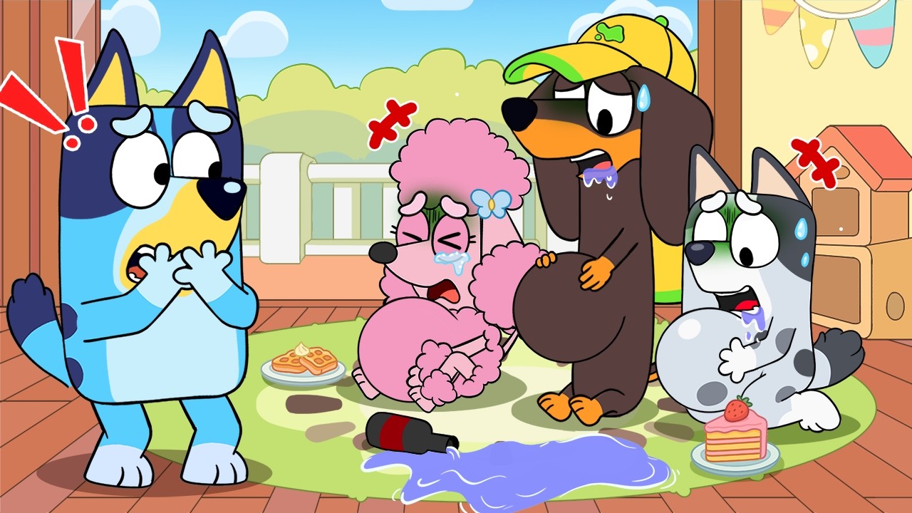 Oh No! Coco x Muffin x Snickers Got Food Poisoning !! | Bluey Funny Animation