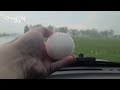 Destructive hail destroys storm chasers windshield  lamar mo