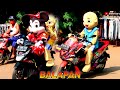 Balap motor badut mickey mouse vs upin ipin siapa yang lebih jago - funny clown