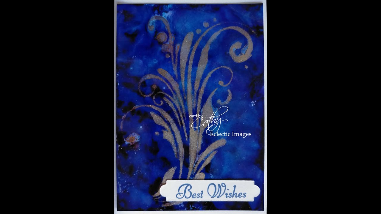 Alcohol inks and metallic stenciling, tutorial 4 - YouTube