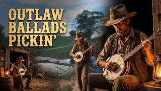 DARK COUNTRY & BLUEGRASS — Ghost Town Gold & Outlaw Ballads  1 Hour Non Stop Banjo Picking