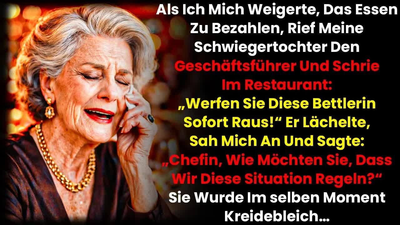 Im Restaurant schrie meine Schwiegertochter mich an – doch der Manager rief mich…