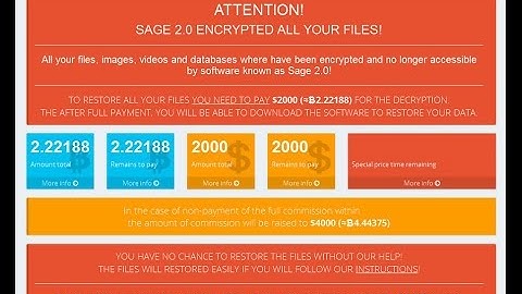 Sage 2.0 Ransomware (Remove and Restore .Sage Files)