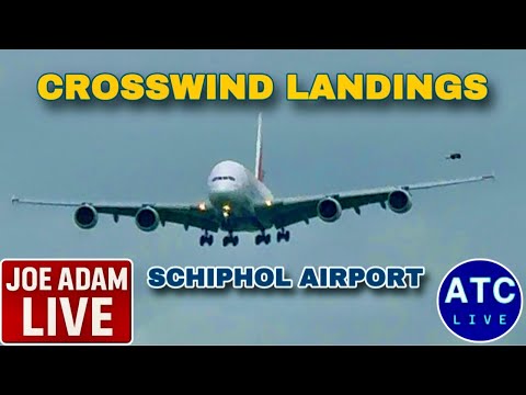 🔴 LIVE: Crosswind Landings This Evening at Schiphol + ATC | July 4, 2025