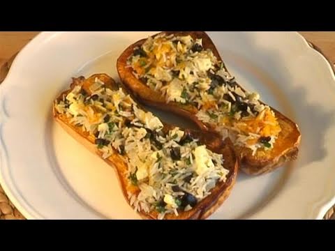 How To Cook Vegetarian Roasted Butternut Squash With Rice