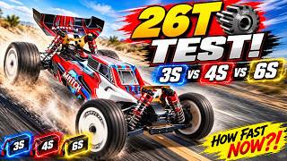 WLtoys 104001 26T Top Speed Test! 3S vs 4S vs 6S GPS Runs—How Fast Can This RC Buggy Really Go?! 🚀🔥 WLtoys 104001 26T Top Speed Test! 3S vs 4S vs 6S GPS Runs—How Fast Can This RC Buggy Really Go?! 🚀🔥