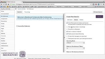 Setting up Blackboard Collaborate Sessions in Canvas